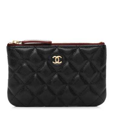 CHANEL Caviar Quilted Small Cosmetic Case Black - image 1
