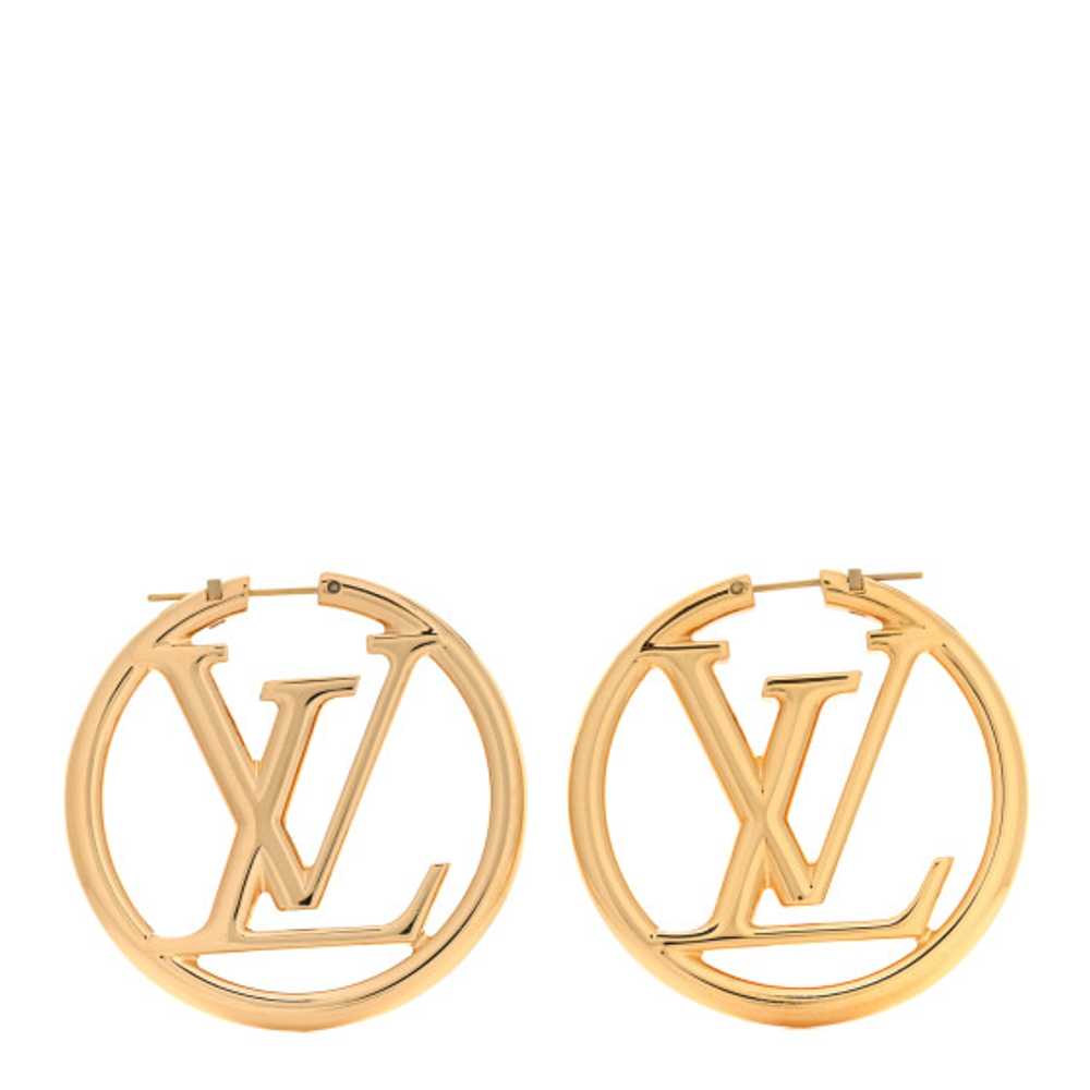 LOUIS VUITTON Louise Hoop Earrings Gold - image 1