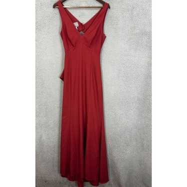 AMSALE dress Womens 8 red Formal Gown Maxi V Neck 