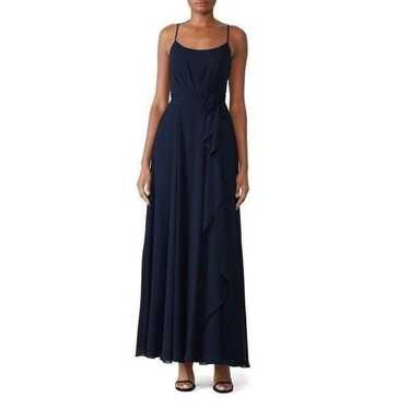 AMSALE Campbell Gown in Navy 8 Womens Long Maxi Dr