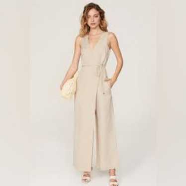 Rosetta Getty Collective Oatmeal Apron Jumpsuit S… - image 1