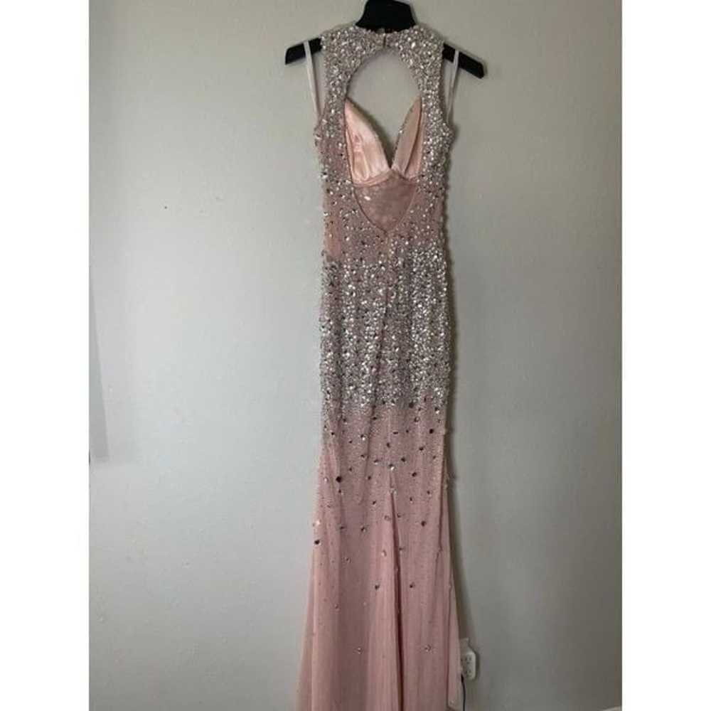 Blush Pink Sequin Cascade Evening Gown - image 3