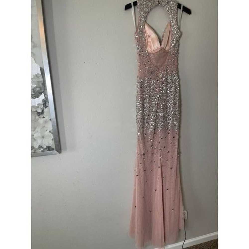 Blush Pink Sequin Cascade Evening Gown - image 4