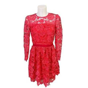 DRAPER JAMES Red Floral Lace Crochet Elegant Longs