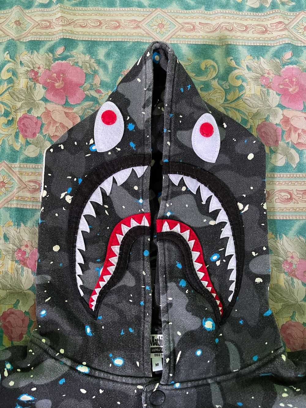 Bape BAPE space Camo Shark Varsity Hoodie - image 8