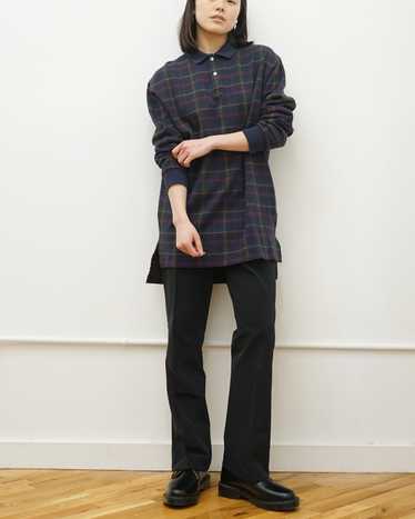 Knit Polo L/S / Navy Plaid