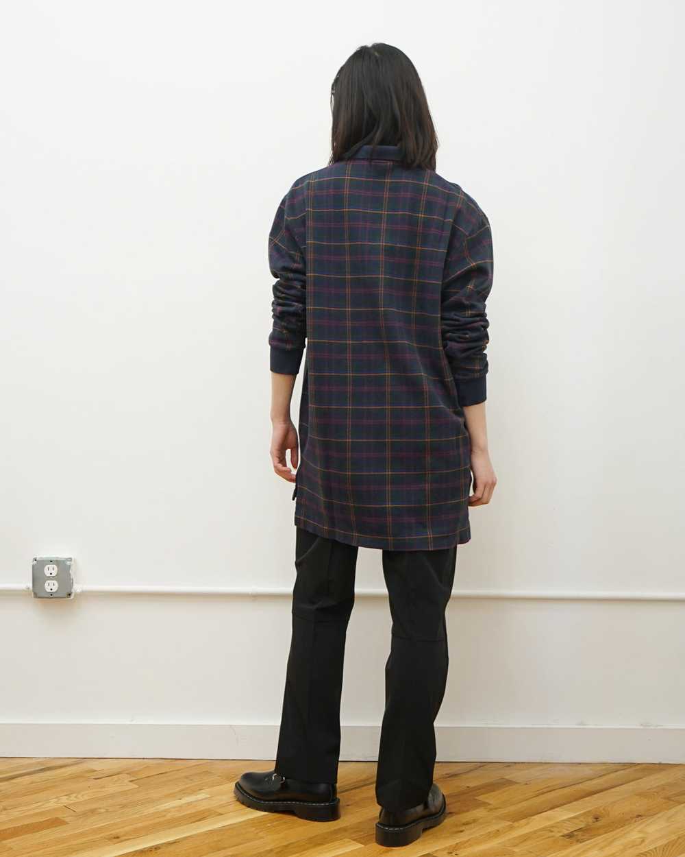 Knit Polo L/S / Navy Plaid - image 2