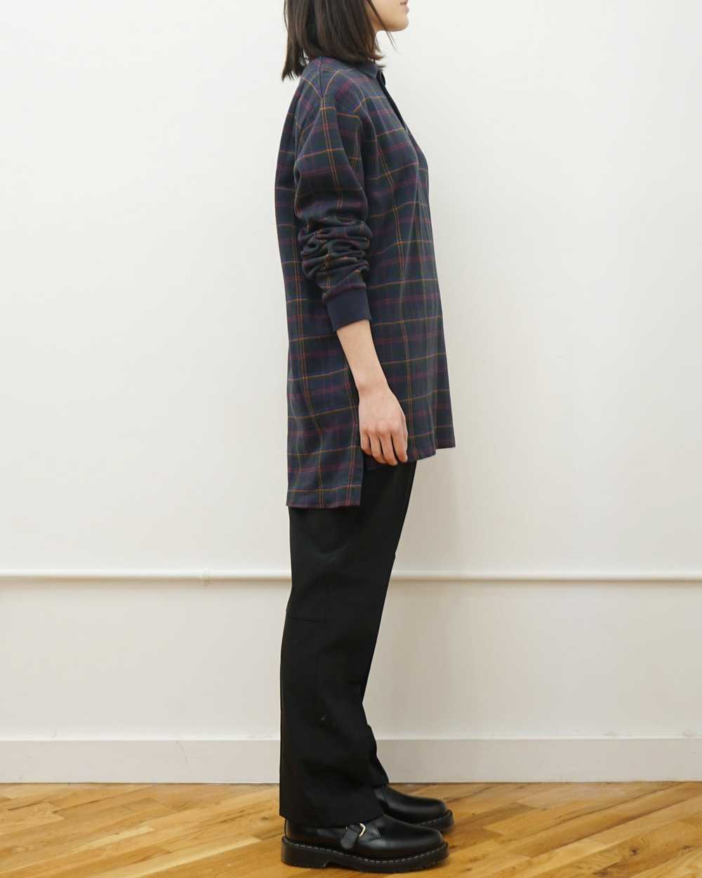 Knit Polo L/S / Navy Plaid - image 3