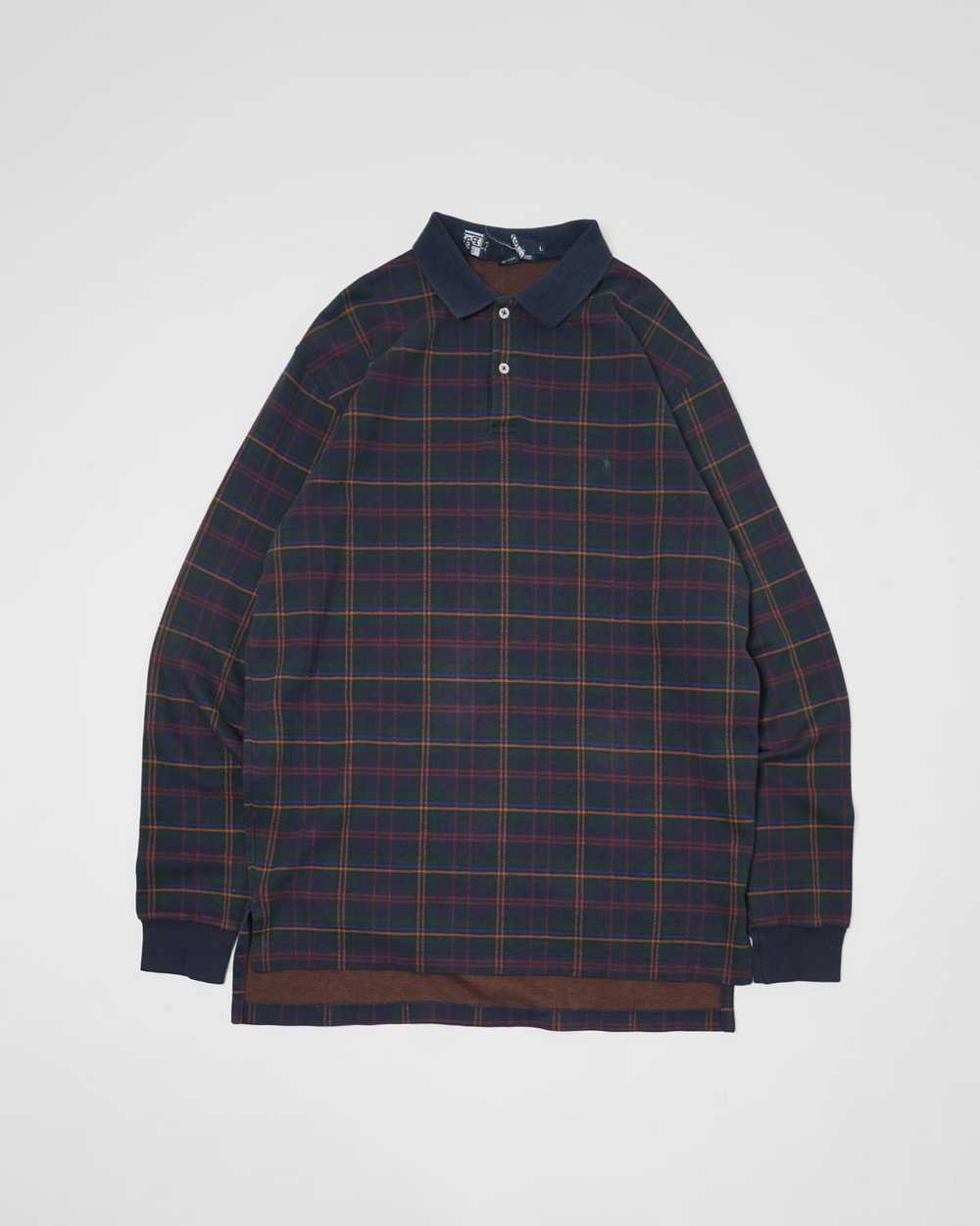 Knit Polo L/S / Navy Plaid - image 4