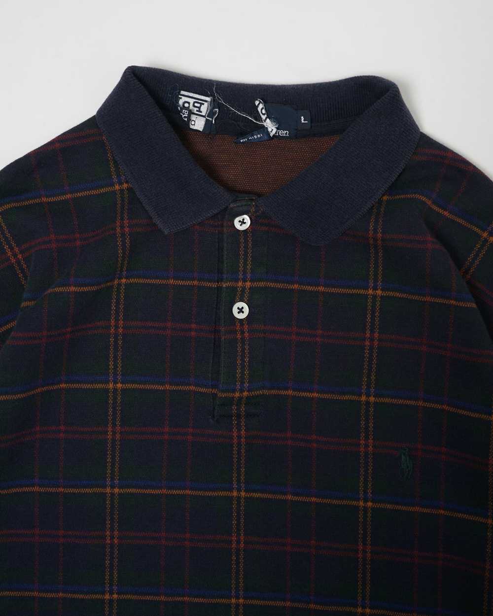 Knit Polo L/S / Navy Plaid - image 5