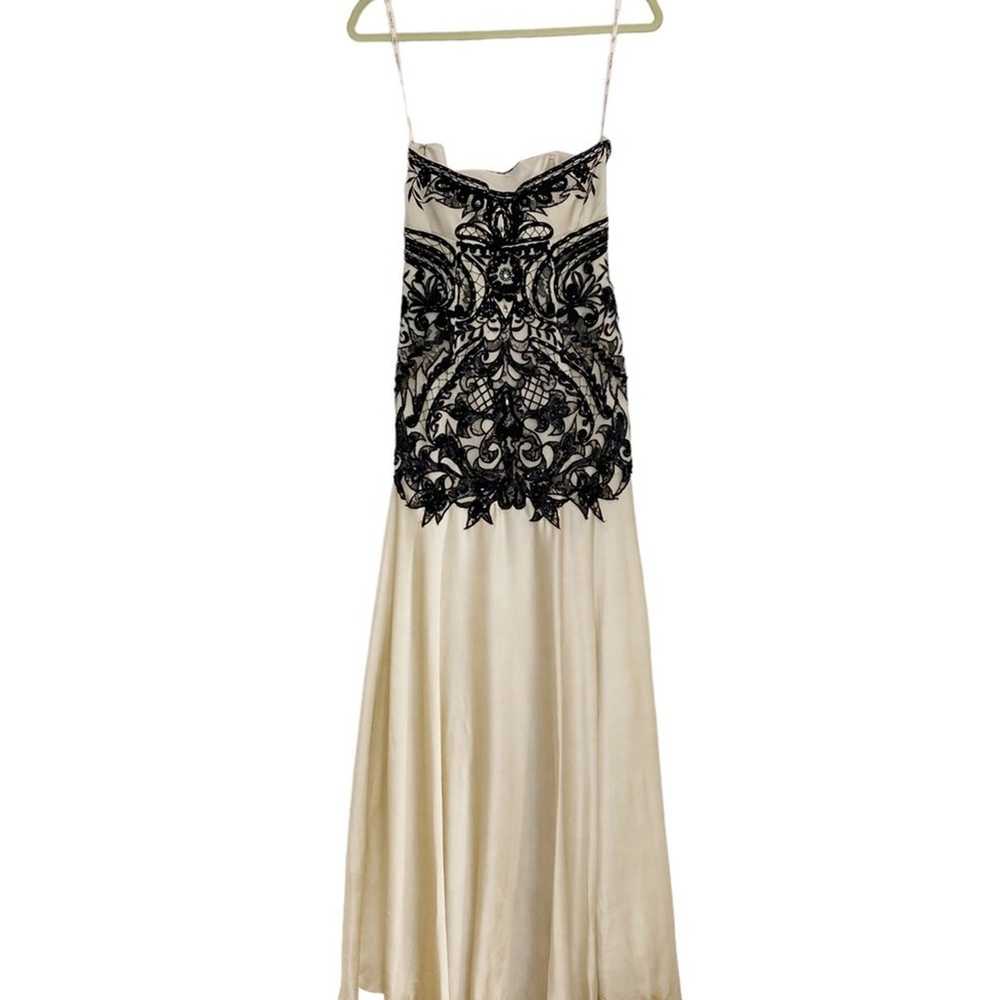 Sue Wong Ivory Strapless Lace Overlay Embroidered… - image 12