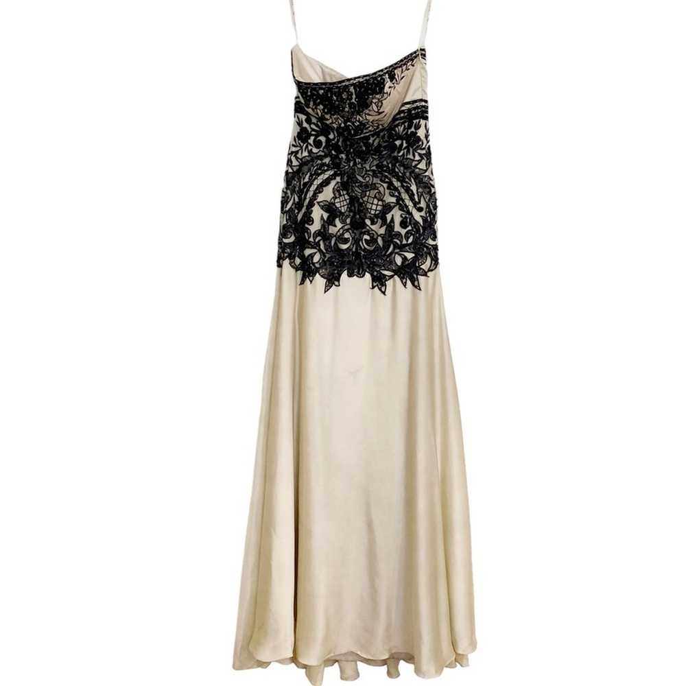 Sue Wong Ivory Strapless Lace Overlay Embroidered… - image 2