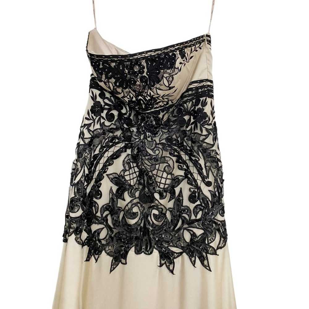 Sue Wong Ivory Strapless Lace Overlay Embroidered… - image 3