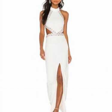 Revolve NBD White Nicolina Cutout Sequin Gown Size