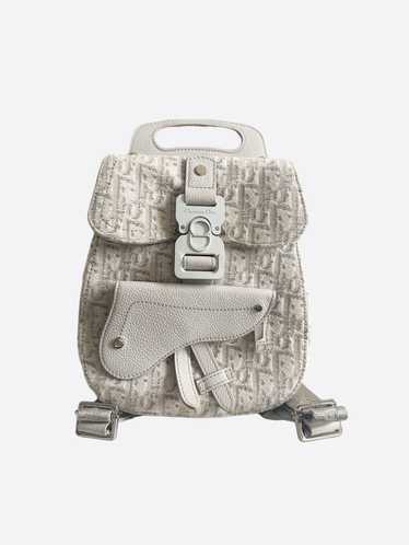 Dior Dior White Oblique Mini Saddle Backpack