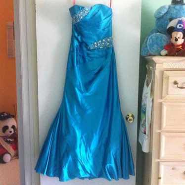 Teal mermaid gown