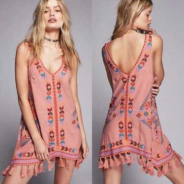 Free People Embroidered Pom Tribal Aztec Size Medi