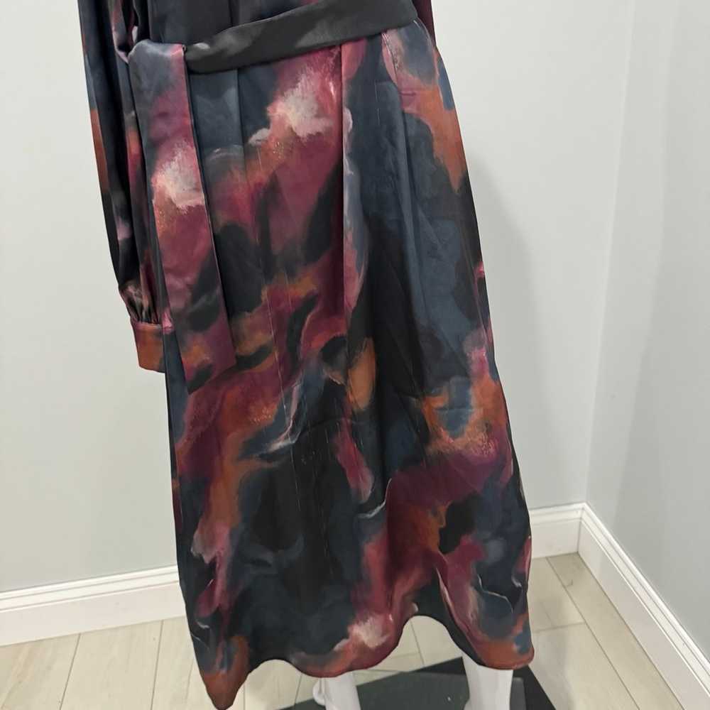 $338 Misook  Watercolor Tie-Waist Dress size L - image 10