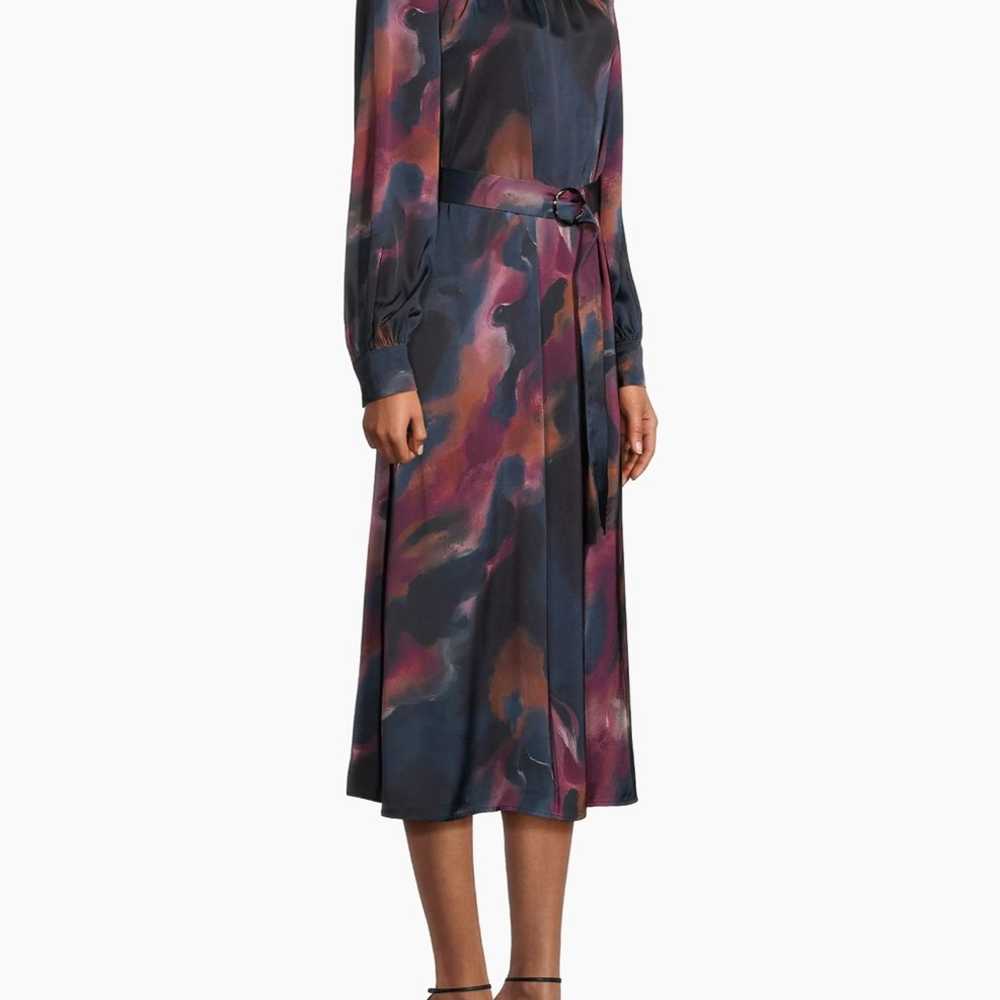 $338 Misook  Watercolor Tie-Waist Dress size L - image 5