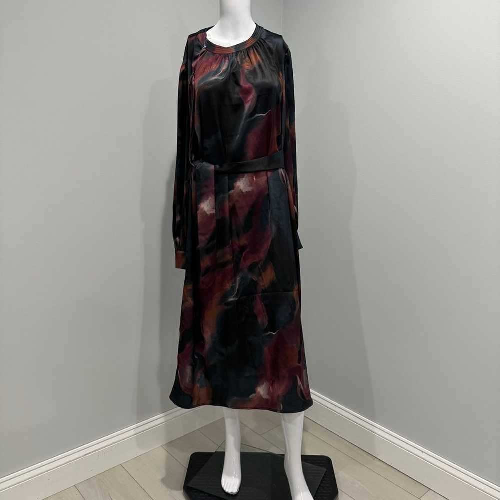 $338 Misook  Watercolor Tie-Waist Dress size L - image 6