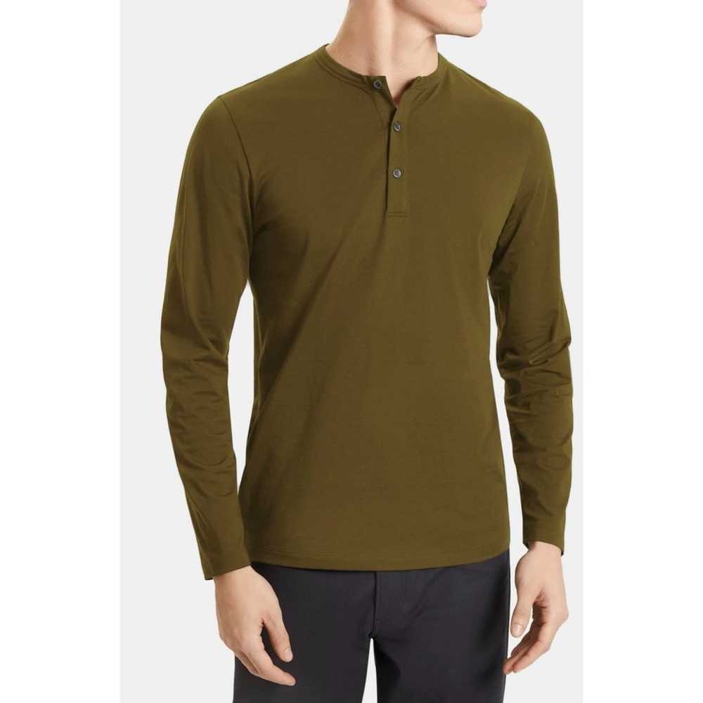 Theory Essential Henley Shirt Long Sleeve Organic… - image 1
