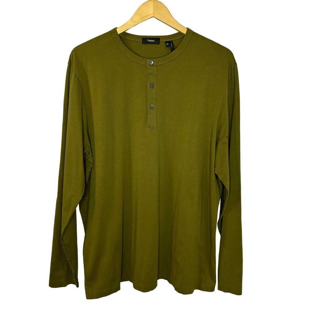 Theory Essential Henley Shirt Long Sleeve Organic… - image 2