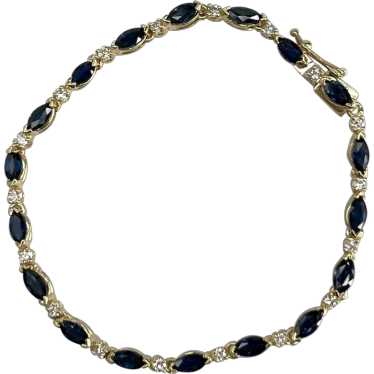14K Yellow Gold 2.34ctw Natural Blue Sapphire and 