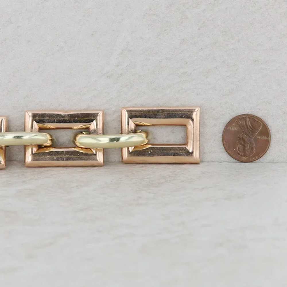 14k Yellow and Rose Gold Geometric Link Bracelet … - image 3