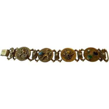 Victorian Revival Jeweled Link Charm Bracelet