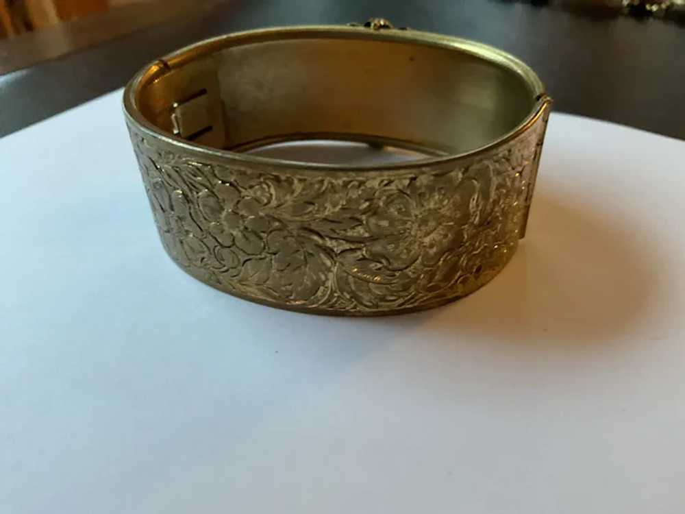 Victorian Revival Jeweled Bangle Bracelet - image 4