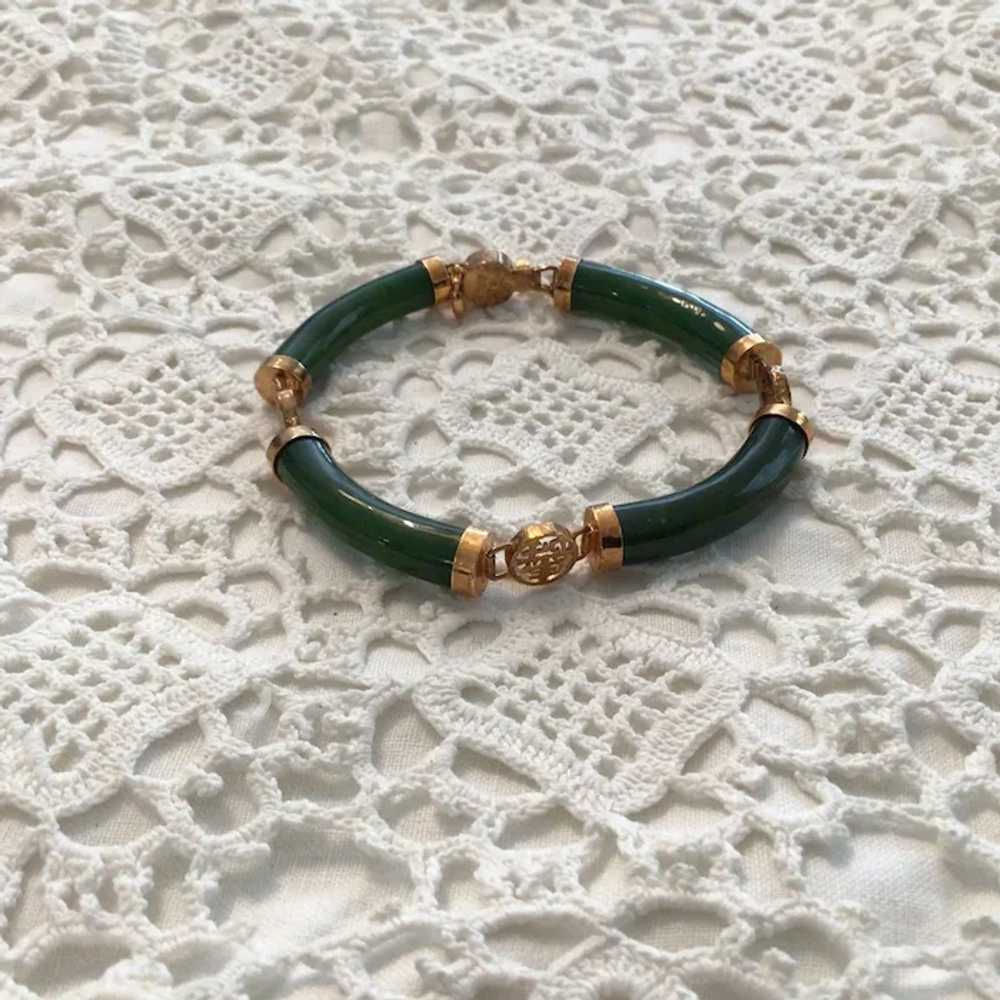 Vermeil Jade Link Bracelet - image 2