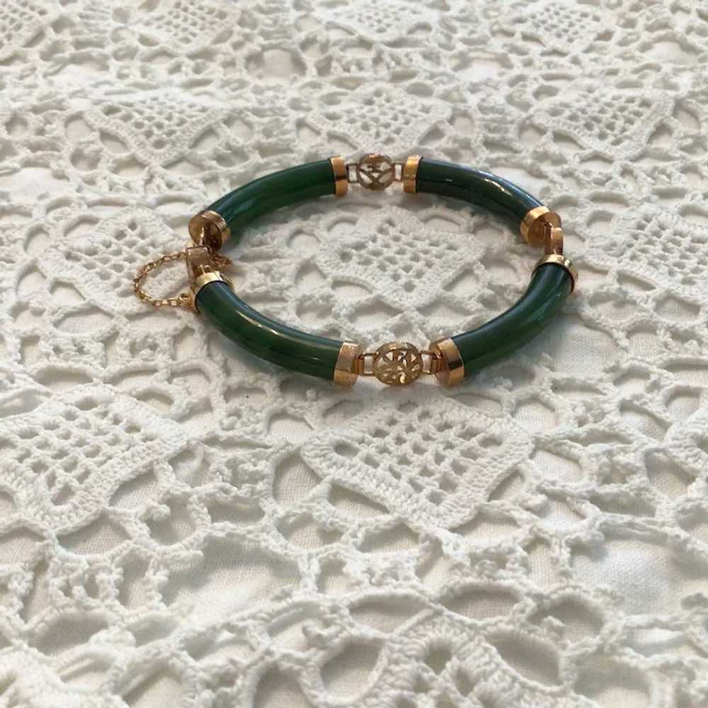 Vermeil Jade Link Bracelet - image 3