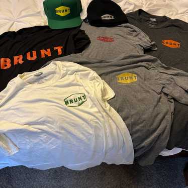 Lot of 5 Brunt shirts and hats XL