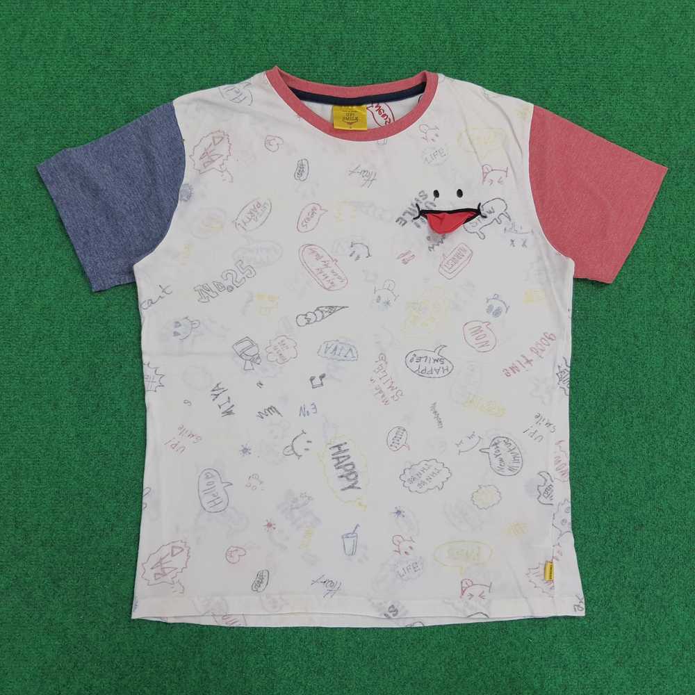 Streetwear Up Smile Japanese Brand T-shirt - image 1