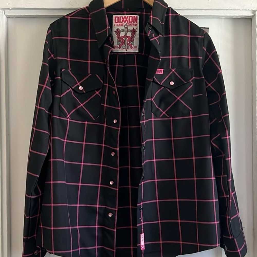 Dixxon The Hope Flannel, Like New Black W Pink St… - image 1
