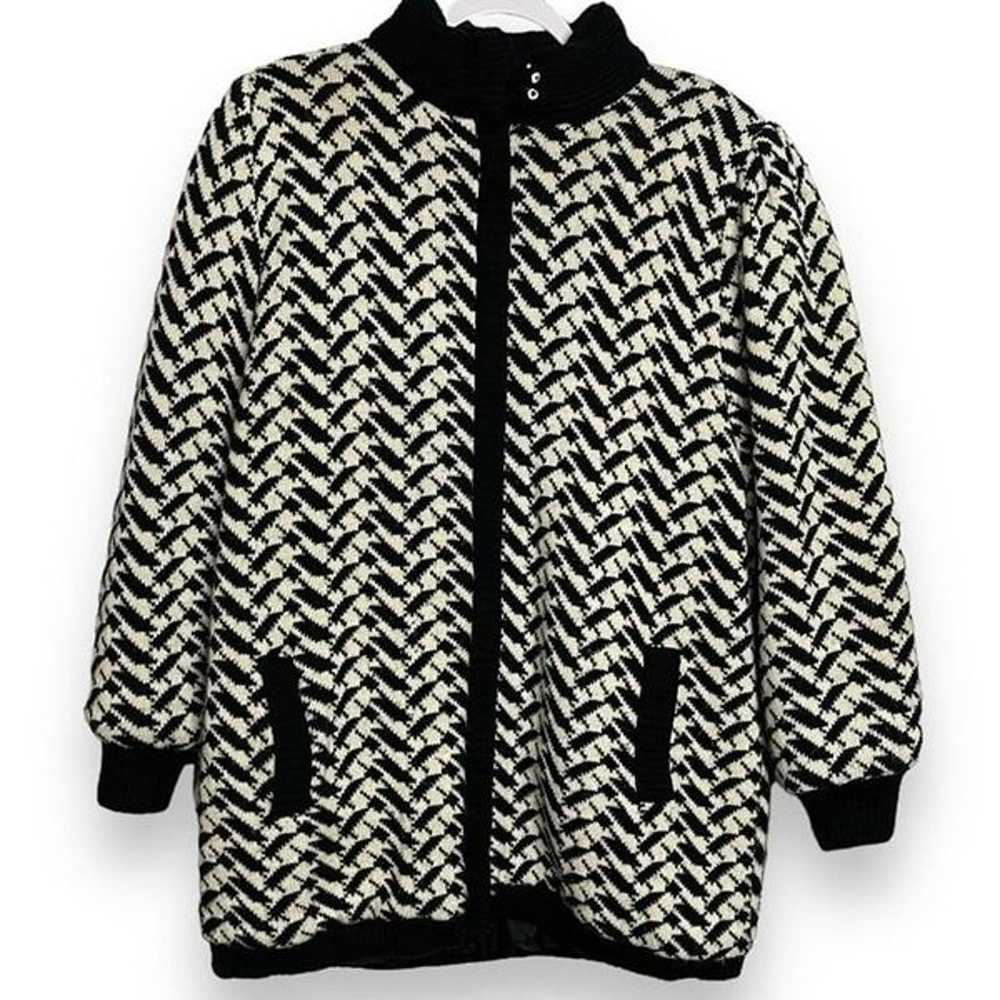 Outerbound HMS Sweater Coat Womens 22 Black White… - image 2