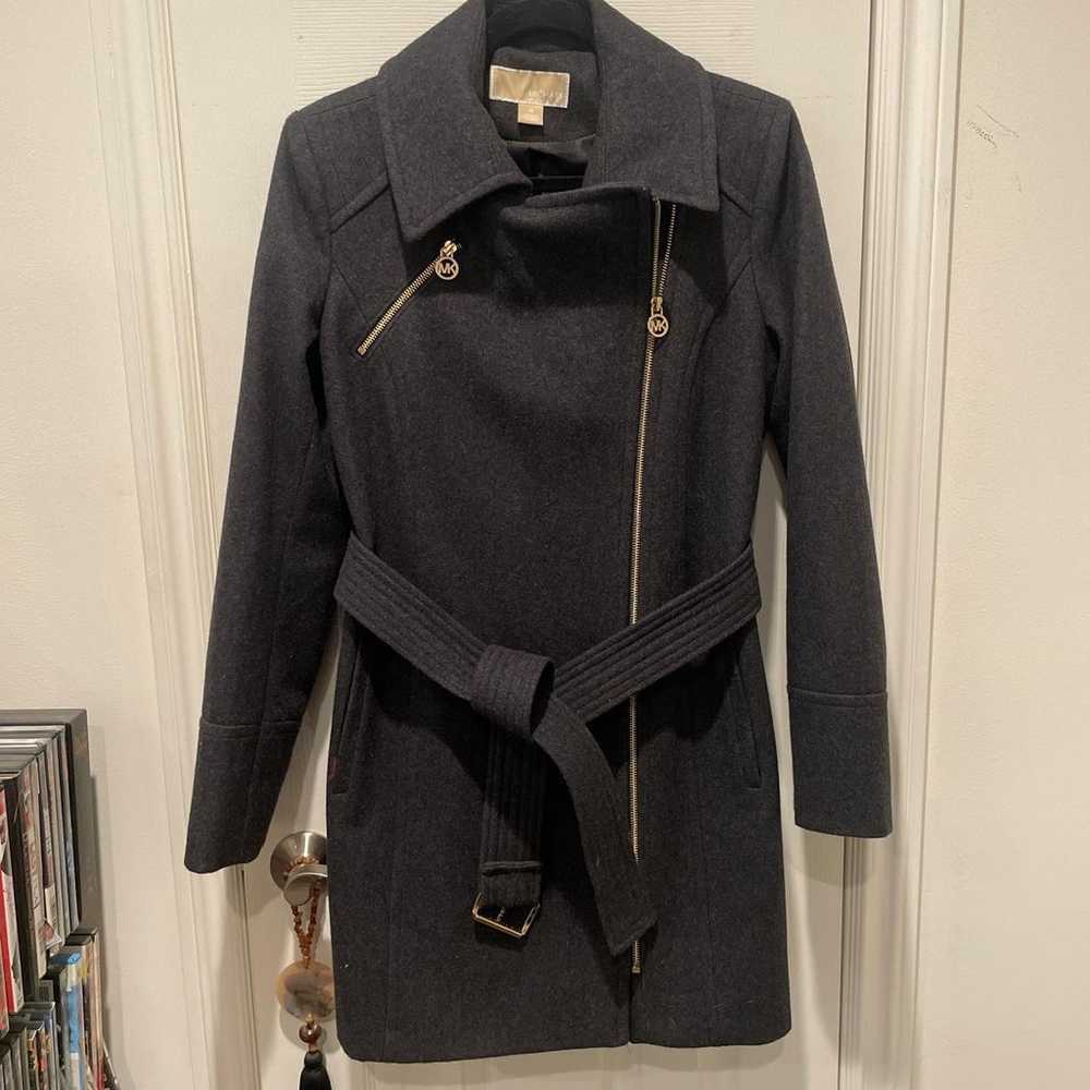 Michael Kors Grey Trench Coat Jacket - image 1