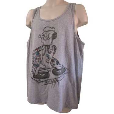 トップス DJ POPEYE Popeye DJ on the Turntables Graphic T-Shirt - Small | Amazon