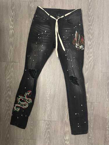 Forever 21 PAINT SPLATTER PATCH WORK F21 JEANS