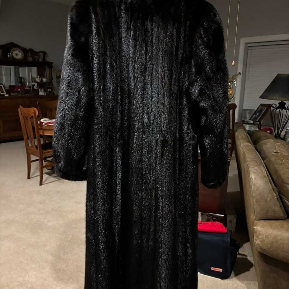 Exquisite Long Black Mink Coat, Custom Made in De… - image 2