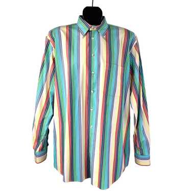 Paul Fredrick Paul Fredrick Rainbow Stripe Cotton 