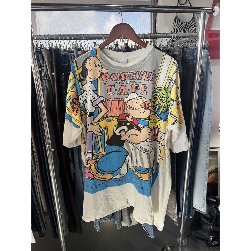 Other VTG 1994 Freeze Tag Popeye's Cafe AOP T Shi… - image 1