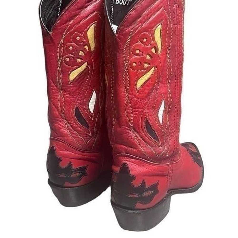 RARE vintage ACME red leather cowgirl western boo… - image 5