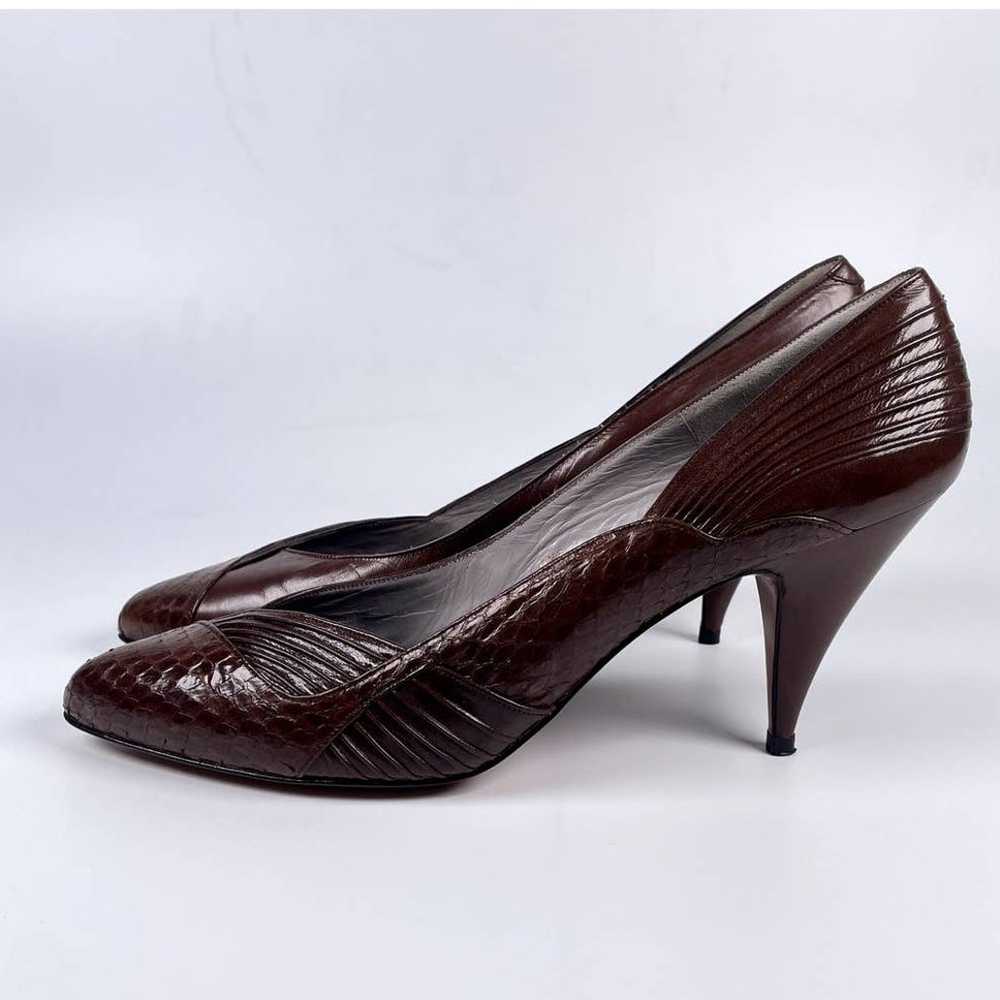 Vintage Evan-Picone Brown Leather Heels Pointed T… - image 2