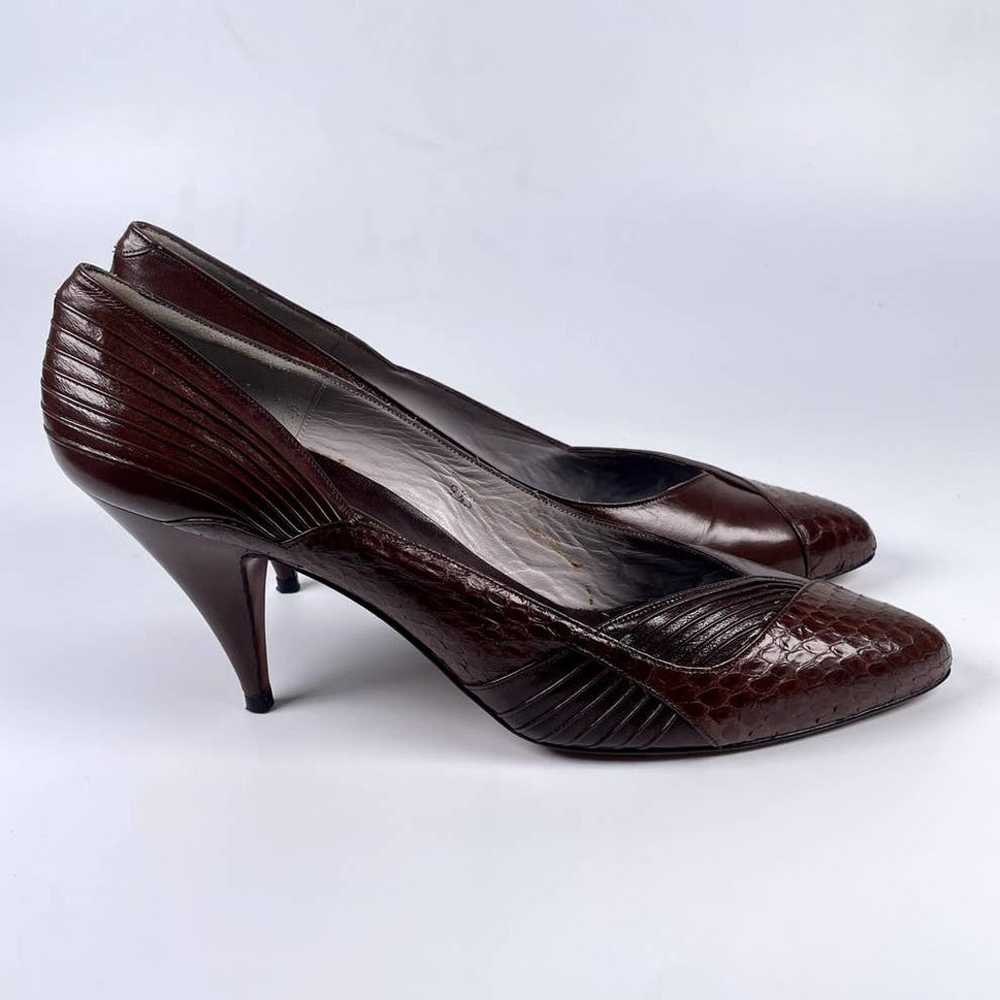Vintage Evan-Picone Brown Leather Heels Pointed T… - image 6