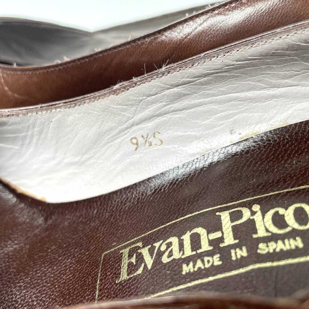Vintage Evan-Picone Brown Leather Heels Pointed T… - image 9