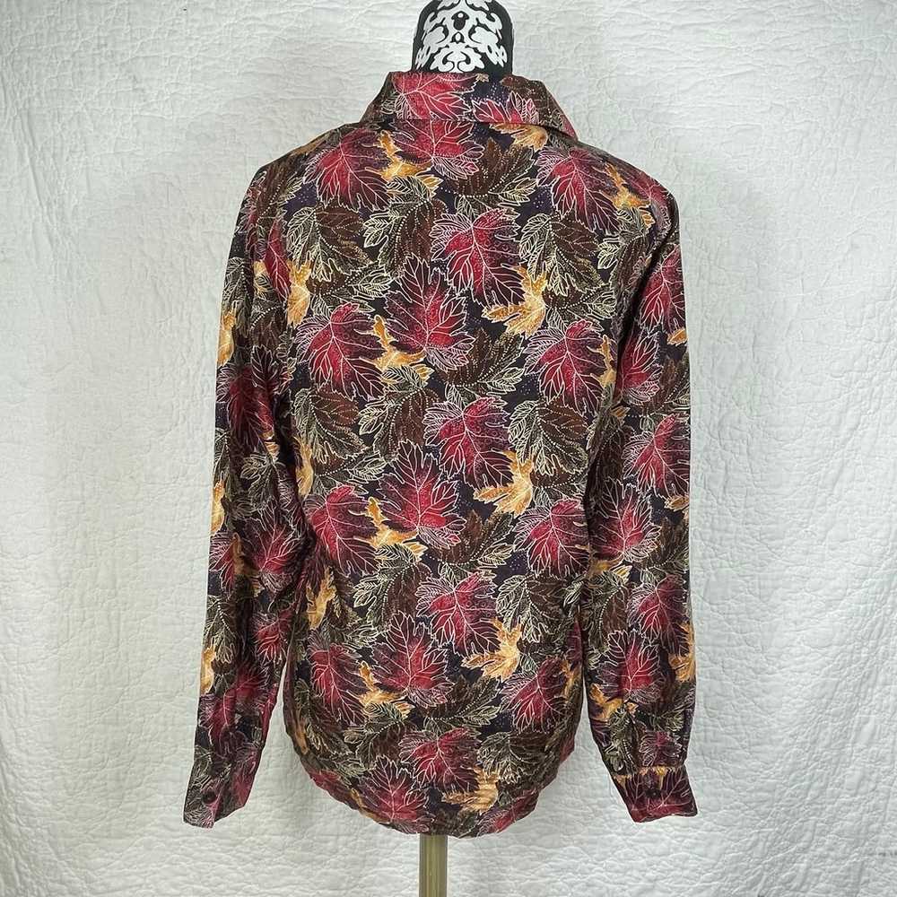 Vintage Willow Ridge Silk 100% Button Up Leaves P… - image 7