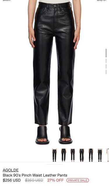 Agolde AGOLDE Black 90s Pinch waist Leather pants