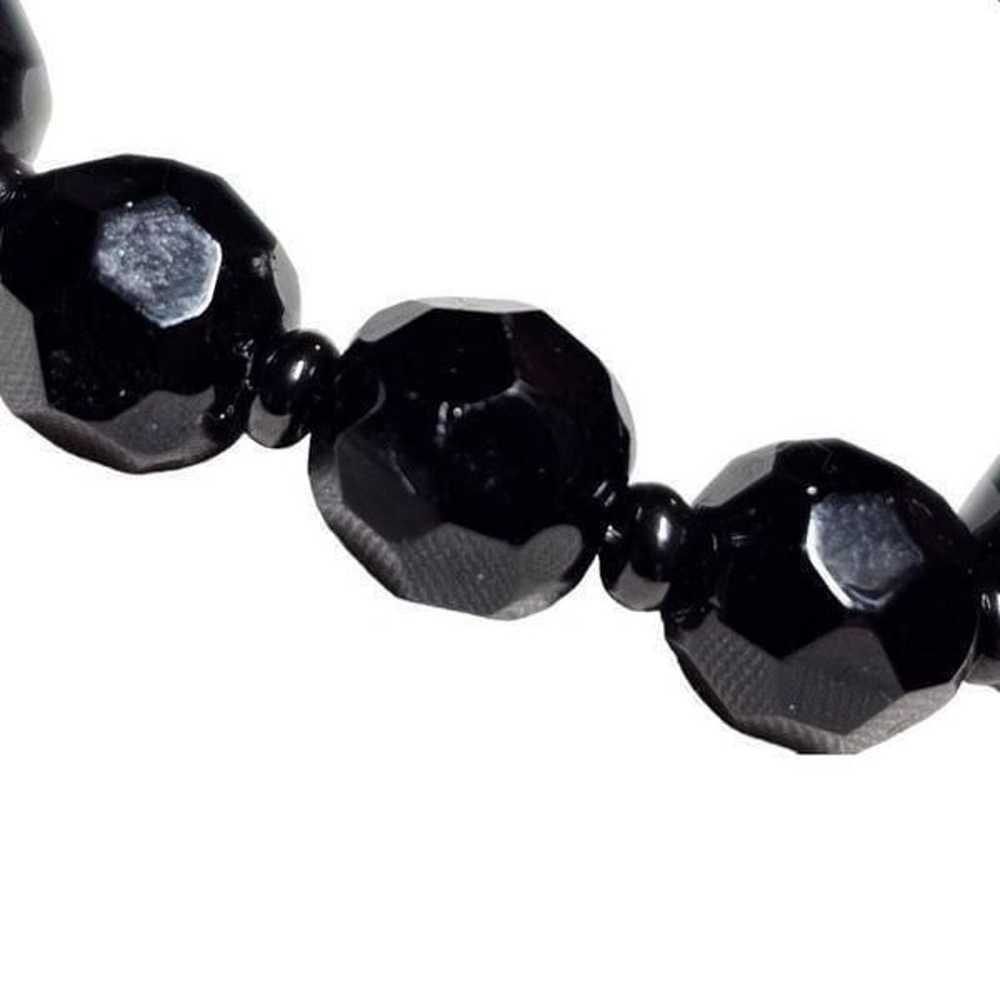 Vintage Ascending Faceted Black Onyx Necklace - image 5