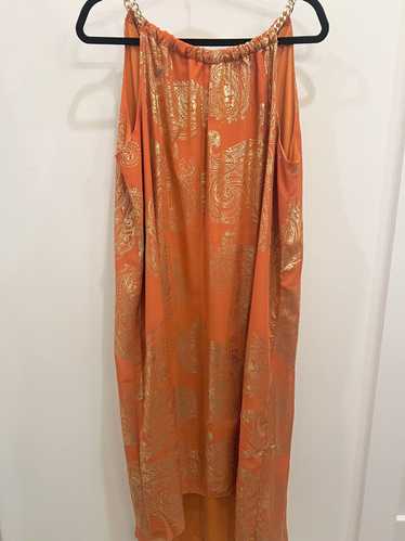 Plus Size Roamans Paisley Orange and Gold Chain Ha